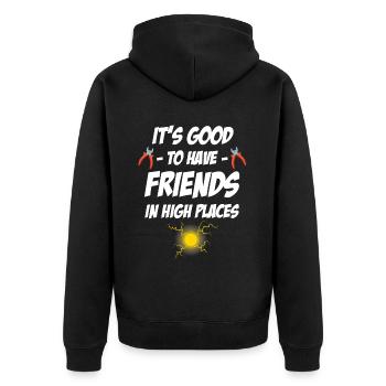 C’est bien d’avoir des amis à des postes élevés. - Veste à capuche bio Premium Unisexe - noir - Dos - Nico (187cm)
