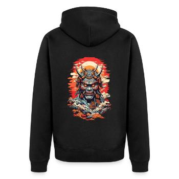 Japonais Oni démon Vaporwave Vintage Design - Veste à capuche bio Premium Unisexe - noir - Dos - Nico (187cm)