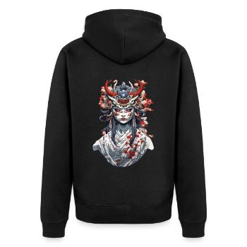 Japonais Oni démon Vintage Design esthétique - Veste à capuche bio Premium Unisexe - noir - Dos - Nico (187cm)