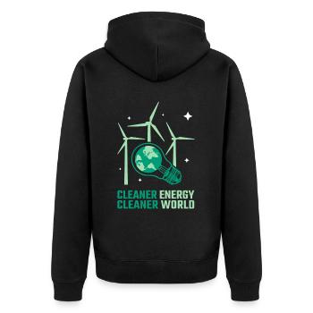 Énergie éolienne Énergie plus propre Énergie éolienne - Veste à capuche bio Premium Unisexe - noir - Dos - Nico (187cm)