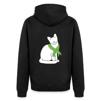 Organspender Organtransplantation Organspende - Unisex Premium Bio Zip Hoodie - Schwarz - Hinten - Nico (187cm)