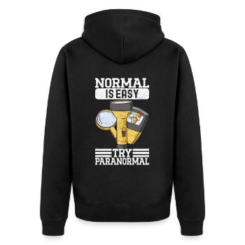Enquêteur paranormal Chasse aux fantômes - Veste à capuche bio Premium Unisexe - noir - Dos - Nico (187cm)