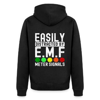 Paranormaler Ermittler Geister Jagen - Unisex Premium Bio Zip Hoodie - Schwarz - Hinten - Nico (187cm)