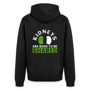 Organspender Niere Organtransplantation - Unisex Premium Bio Zip Hoodie - Schwarz - Hinten - Nico (187cm)