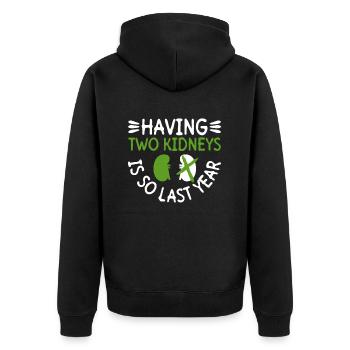 Organspender Niere Organtransplantation - Unisex Premium Bio Zip Hoodie - Schwarz - Hinten - Nico (187cm)