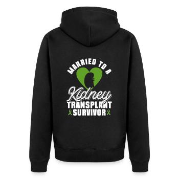 Organ Donor Kidney Organ Transplant - Unisex Premium Organic Zip Hoodie - black - Back - Nico (187cm)