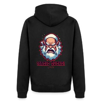 La magie, c’est ennuyeux : le vieux grand-père magicien - Veste à capuche bio Premium Unisexe - noir - Dos - Nico (187cm)