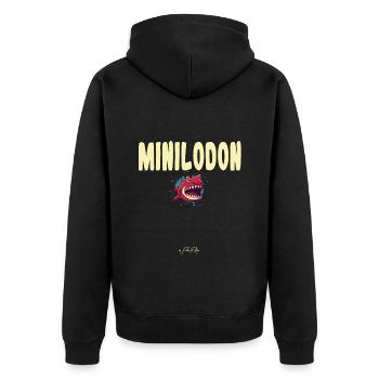 Minilodon : le petit monstre requin mégalodon - Veste à capuche bio Premium Unisexe - noir - Dos - Nico (187cm)