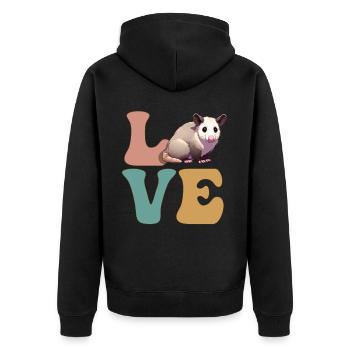 Opossum Opossum - Unisex Premium Bio Zip Hoodie - Schwarz - Hinten - Nico (187cm)