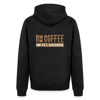 Toiletteur pour animaux de compagnie Pas de café Pas de soins aux animaux Amateur de café - Veste à capuche bio Premium Unisexe - noir - Dos - Nico (187cm)