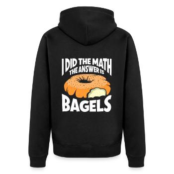 Bagel Gift Food Bagel - Unisex Premium Organic Zip Hoodie - black - Back - Nico (187cm)