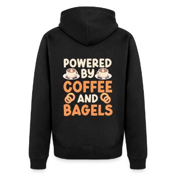 Bagel Gift Food Bagel - Unisex Premium Organic Zip Hoodie - black - Back - Nico (187cm)