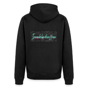 Makler Abschluss-Geschenk Immobilienkauffrau - Unisex Premium Bio Zip Hoodie - Schwarz - Hinten - Nico (187cm)