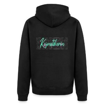 Maskenbildner Abschluss-Geschenk Kosmetikerin - Unisex Premium Bio Zip Hoodie - Schwarz - Hinten - Nico (187cm)