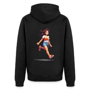Retro Gamer Pixel Vintage Gaming Fun Design - Unisex Premium Organic Zip Hoodie - black - Back - Nico (187cm)