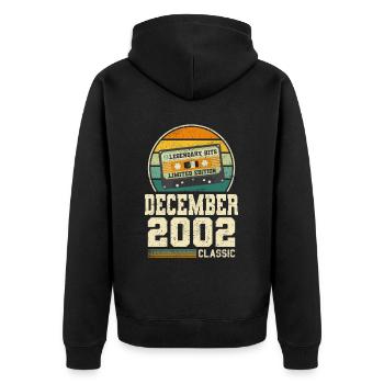 21e anniversaire Décembre Millésime 2002 Millésime - Veste à capuche bio Premium Unisexe - noir - Dos - Nico (187cm)