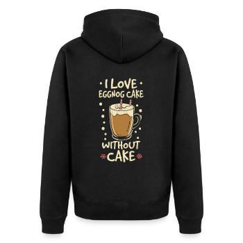 I Love Eggnoc Cake Without Cake - Unisex Premium Bio Zip Hoodie - Schwarz - Hinten - Nico (187cm)