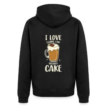 I Love Eggnoc Cake Without Cake - Unisex Premium Bio Zip Hoodie - Schwarz - Hinten - Nico (187cm)