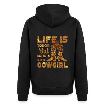 Cowboy rodéo Western Vintage Country Sud - Veste à capuche bio Premium Unisexe - noir - Dos - Nico (187cm)