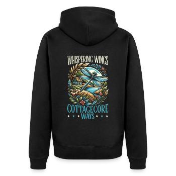 Cottagecore Esthétique Libellule Amante Gobelin - Veste à capuche bio Premium Unisexe - noir - Dos - Nico (187cm)