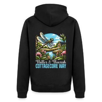 Cottagecore Esthétique Libellule Amante Gobelin - Veste à capuche bio Premium Unisexe - noir - Dos - Nico (187cm)