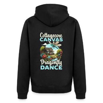 Cottagecore Esthétique Libellule Amante Gobelin - Veste à capuche bio Premium Unisexe - noir - Dos - Nico (187cm)