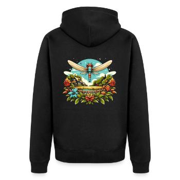 Cottagecore Esthétique Libellule Amante Gobelin - Veste à capuche bio Premium Unisexe - noir - Dos - Nico (187cm)
