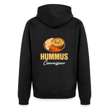 Hummus Connaisseur Gluten-Free Falafel Jewish - Unisex Premium Organic Zip Hoodie - black - Back - Nico (187cm)