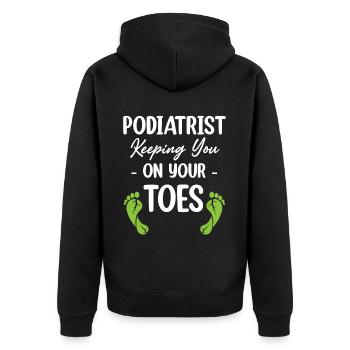 Podiatrist Keeping Their Feet Real Cute Pedicure - Unisex Premium Organic Zip Hoodie - black - Back - Nico (187cm)