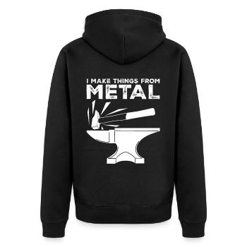 Metalworker Metal Work Blacksmith Welder - Unisex Premium Organic Zip Hoodie - black - Back - Nico (187cm)