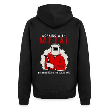 Metal Work Welder Blacksmith Metalworker - Unisex Premium Organic Zip Hoodie - black - Back - Nico (187cm)
