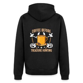 Chasseur de trésors détecteur de café amateur de café - Veste à capuche bio Premium Unisexe - noir - Dos - Nico (187cm)
