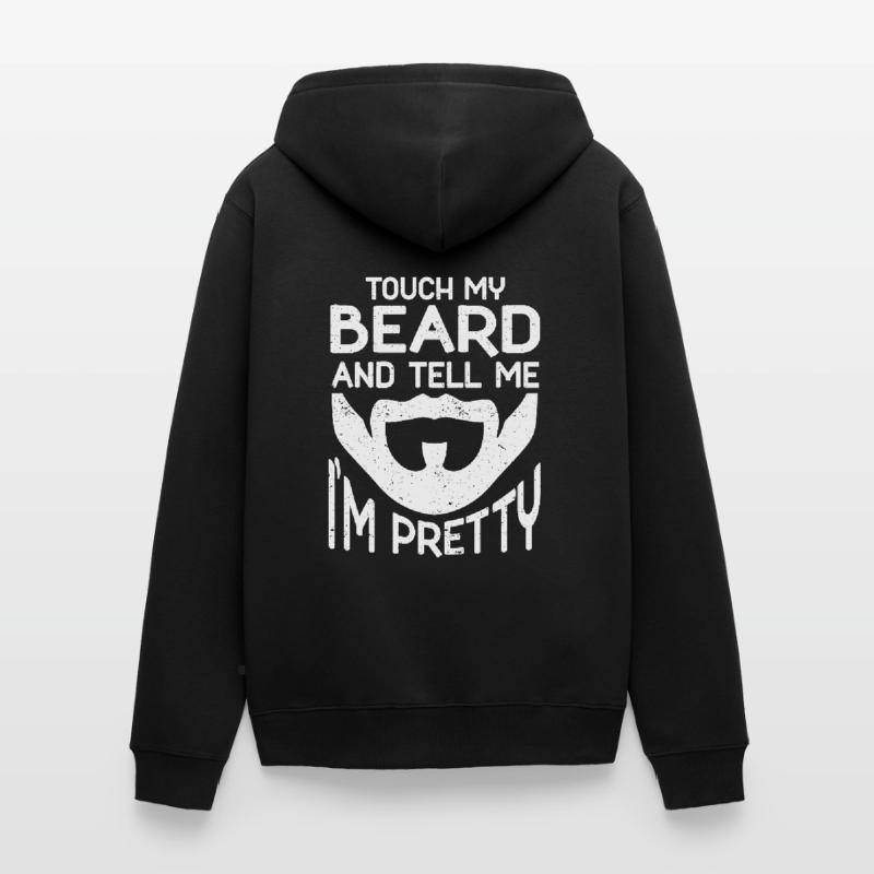 Bart Spruch Bärtiger Vater Ehemann Geschenk, Bart Unisex Premium Bio Zip Hoodie