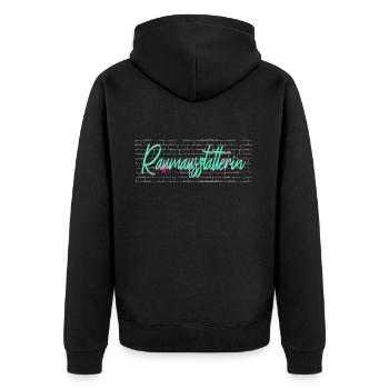 Dekorateur Abschluss-Geschenk Raumausstatterin - Unisex Premium Bio Zip Hoodie - Schwarz - Hinten - Nico (187cm)