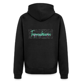 Carpenter Graduation Gift Stair Builder - Unisex Premium Organic Zip Hoodie - black - Back - Nico (187cm)