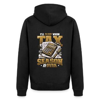 Financial Statements Tax Audit Funny Accountant - Unisex Premium Organic Zip Hoodie - black - Back - Nico (187cm)