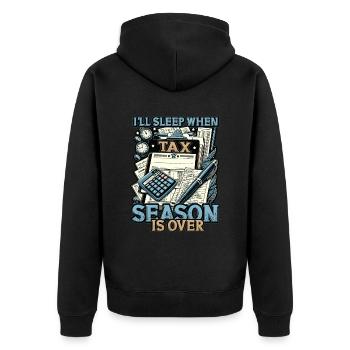 Financial Statements Tax Audit Funny Accountant - Unisex Premium Organic Zip Hoodie - black - Back - Nico (187cm)