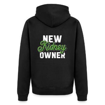 Organspender Niere Einhorn Organtransplantation - Unisex Premium Bio Zip Hoodie - Schwarz - Hinten - Nico (187cm)