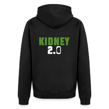 Organspender Niere Organtransplantation - Unisex Premium Bio Zip Hoodie - Schwarz - Hinten - Nico (187cm)