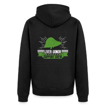 Organspender Leber Organtransplantation - Unisex Premium Bio Zip Hoodie - Schwarz - Hinten - Nico (187cm)