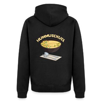 Hummusexuell Glutenfreie Falafel Jüdische - Unisex Premium Bio Zip Hoodie - Schwarz - Hinten - Nico (187cm)