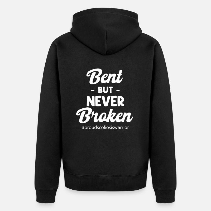 Courbé, mais jamais cassé - Veste à capuche bio Premium Unisexe - noir