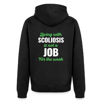 Vivre avec la scoliose n’est pas un travail pour le - Veste à capuche bio Premium Unisexe - noir - Dos - Nico (187cm)