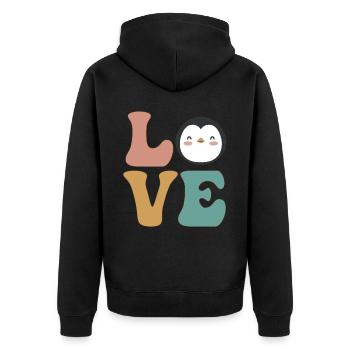 Mignon amant de pingouin - Veste à capuche bio Premium Unisexe - noir - Dos - Nico (187cm)