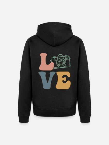 Photography Photographer Camera - Unisex Premium Organic Zip Hoodie - black