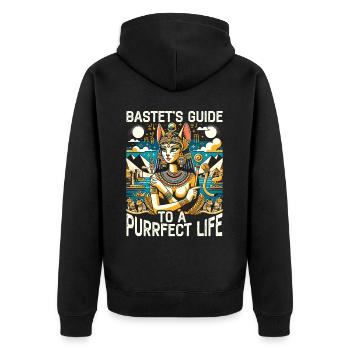 Bastet Déesse égyptienne Égypte Pyramide Égypte - Veste à capuche bio Premium Unisexe - noir - Dos - Nico (187cm)