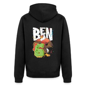 Bald eagle design for sixth birthday - Unisex Premium Organic Zip Hoodie - black - Back - Nico (187cm)