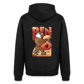Bald eagle design for sixth birthday - Unisex Premium Organic Zip Hoodie - black - Back - Nico (187cm)