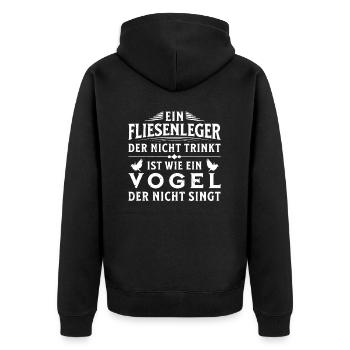 Lustiger Fliesenleger Neubau-Projekt Arbeiter - Unisex Premium Bio Zip Hoodie - Schwarz - Hinten - Nico (187cm)
