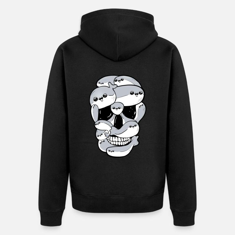 Sacabambaspis poisson Meme crâne - Veste à capuche bio Premium Unisexe - noir